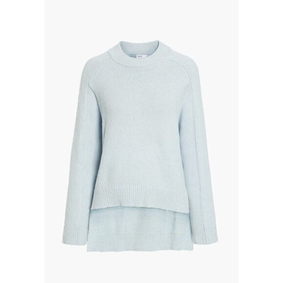 Rosetta Getty Cotton Blend Sky Blue High Low Sweater XS/S NWT - Picture 3 of 14